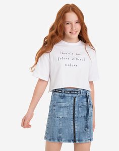Джинсовая юбка с поясом для девочки Gloria Jeans