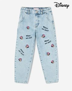 Джинсы Slouchy с вышивкой Disney для девочки Gloria Jeans
