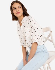 Молочная рубашка с завязками Gloria Jeans