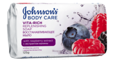 Domix, Мыло с экстрактом Малины Восстанавливающее Body Care Vita-Rich, 125 г Johnson's