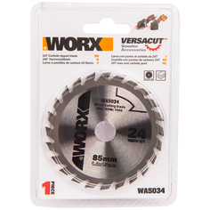Пильный диск Worx твердосплавный 24Т ТСТ 85х1,2х15 мм