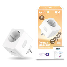 Умная Wi-Fi розетка Gauss Smart Home 10A 2300W c заземлением управление голосом/смартфоном