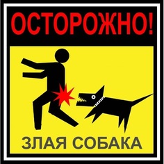 Наклейка Duck and Dog 10х10 44 опасно злая собака