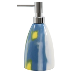 Дозатор для жидкого мыла Spirella Chromotopia синий с жёлтым 400 мл