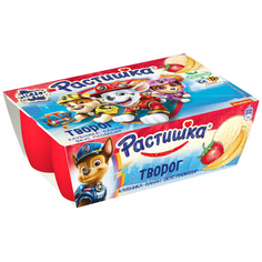 Творожок Растишка Банан, клубника со вкусом пломбира 6х45 г