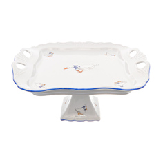 Блюдо на ножке гуси (dubi) белый 30x30 см.