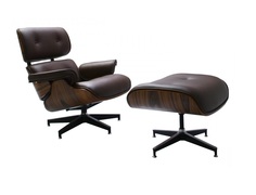 Кресло eames lounge chair и оттоманка eames lounge chair (bradexhome) коричневый 90x84 см.
