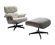 Кресло eames lounge chair и оттоманка eames lounge chair (bradexhome) бежевый 89x84 см.