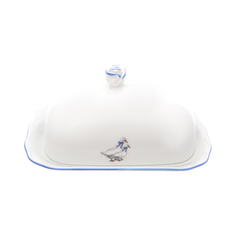 Масленка с крышкой гуси (dubi) белый 19x8x14 см.