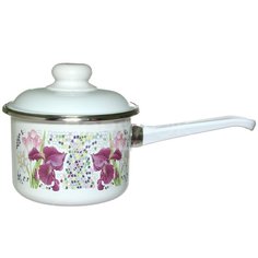 Ковшик эмалированный СтальЭмаль Мозаика 1RD144M с крышкой, 1.5 л