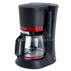 Кофеварка капельная Delta DL-8152 черная с красным, 0.7 кВт Дельта