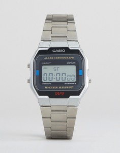 Цифровые часы-браслет серебристого цвета в стиле унисекс Casio A163WA-1QES-Серебряный