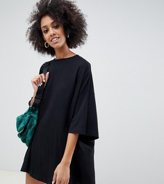 Черное платье-футболка из органического хлопка Weekday Huge-Черный цвет