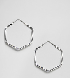 Шестиугольные серьги-кольца диаметром 30 мм из стерлингового серебра Kingsley Ryan-Серебряный