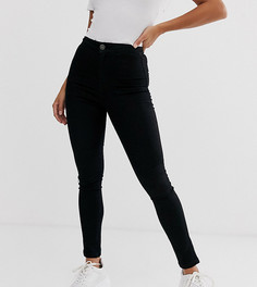 Черные зауженные джинсы с завышенной талией Noisy May Petite Callie-Черный цвет