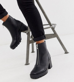 Черные ботинки на массивной подошве и на молнии RAID Exclusive Janella-Черный цвет