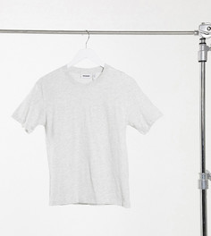 Серая меланжевая свободная футболка из органического хлопка с круглым вырезом Weekday Alanis-Серый
