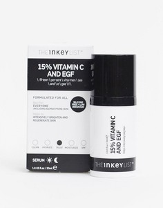 Осветляющая сыворотка с витамином С 15% и эпидермальным фактором роста The INKEY List, 30 мл-Бесцветный