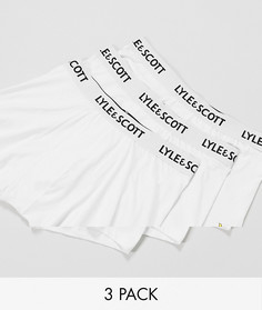 Набор из 3 боксеров-брифов белого цвета Lyle & Scott Bodywear-Белый