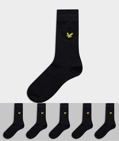 Набор из 5 пар черных носков Lyle & Scott Bodywear-Черный цвет