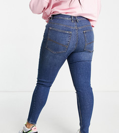 Синие джинсы скинни с завышенной талией COLLUSION Plus x001-Голубой