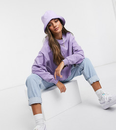 Фиолетовый выбеленный oversized-свитшот с необработанным краем ASOS DESIGN Petite-Фиолетовый цвет