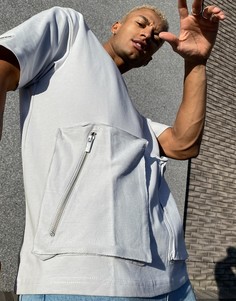Серая футболка с 3D-карманом The Couture Club-Серый