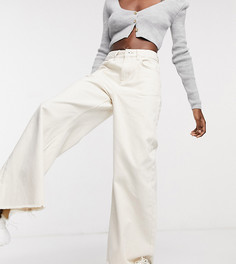 Светло-бежевые широкие джинсы COLLUSION х008-Белый
