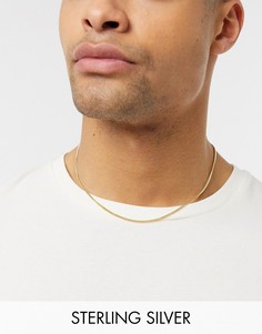 Короткая серебряная цепочка с позолотой 14 карат ASOS DESIGN-Золотистый