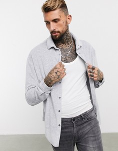 Серая меланжевая oversized-рубашка из велюра в стиле 90-х ASOS DESIGN-Серый