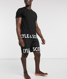 Комплект из футболки и шорт с логотипом Lyle & Scott Bodywear-Черный