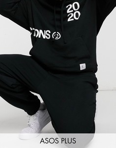 Черный oversized-худи с разными принтами ASOS Dark Future Plus