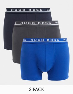 Набор из 3 синих боксеров BOSS Bodywear-Голубой