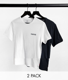 Набор из 2 футболок белого и черного цвета с логотипом Levis Modern Vintage-Многоцветный