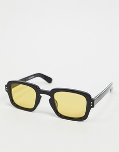 Солнцезащитные очки в черной квадратной оправе в стиле 70-х с желтыми стеклами Spitfire Cut Fifteen-Черный