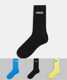 Набор из 3 пар спортивных носков ASOS 4505-Многоцветный
