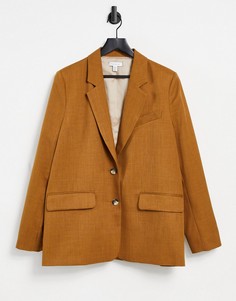 Бежевый блейзер oversized Topshop-Коричневый цвет