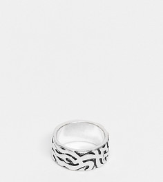 Серебристое фактурное кольцо Reclaimed Vintage Inspired-Серебристый