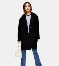 Черное пальто Topshop Petite-Черный цвет