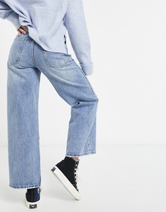 Темно-синие выбеленные широкие джинсы Cotton On-Голубой Cotton:On