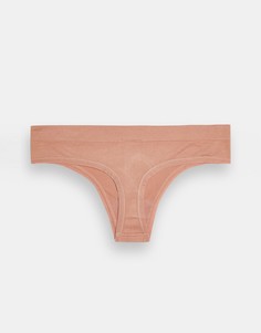 Нежно-розовые бесшовные стринги Topshop-Розовый цвет