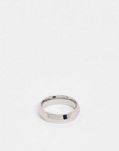 Серебристое кольцо из нержавеющей стали со скошенным дизайном ASOS DESIGN-Серебристый