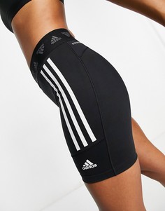 Черные короткие шорты с 3 полосками adidas Training-Черный цвет