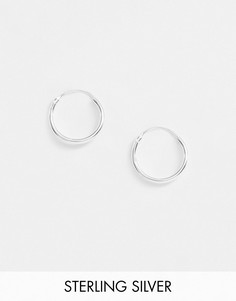 Серебряные серьги-кольца диаметром 12 мм ASOS DESIGN-Серебристый