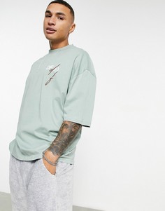 Светло-бежевая футболка в стиле oversized с логотипом ASOS Dark Future-Нейтральный