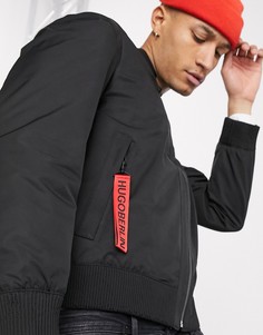 Черный бомбер HUGO Bado2021-Черный цвет