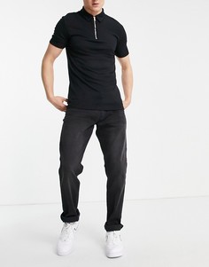 Черные выбеленные джинсы узкого кроя Emporio Armani J06-Черный цвет