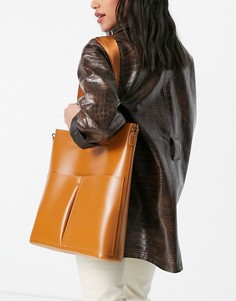 Светло-коричневая сумка-тоут с ремешком на плечо и двумя карманами Claudia Canova-Коричневый цвет