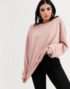 Розовый мягкий свитшот oversized ASOS DESIGN-Розовый цвет