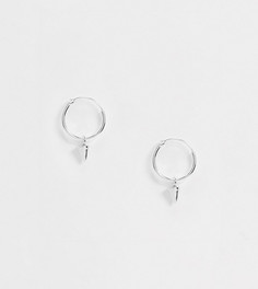 Серьги-кольца диаметром 12 мм из стерлингового серебра с шипом Kingsley Ryan-Серебристый